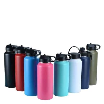 China Custom Viable Stainless Steel Vacuum Sealed Thermos Hot Water Bottle 32oz Hot Cold Water Bottle With Portable Lid for sale