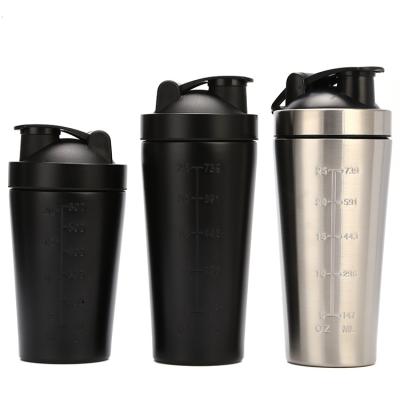 China Viable Wholesale Custom Protein Shaker Bottle Custom Stainless Steel Gym Shaker Bottle With Mixed Ball for sale