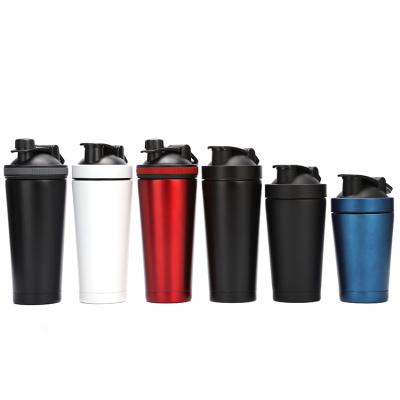 China Vacuum Double Wall Logo BPA Wide Mouth Durable Stainless Steel Fitness Insulated Protein Shaker Bottle Viable Free Custom Shaker Cup for sale