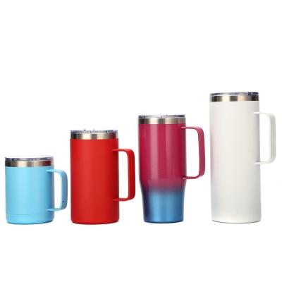 China Luxury Eco - Friendly Travel Mugs Stainless Steel Double Wall Insulated Outdoor Camping Coffee Mug With Handle And Lid for sale