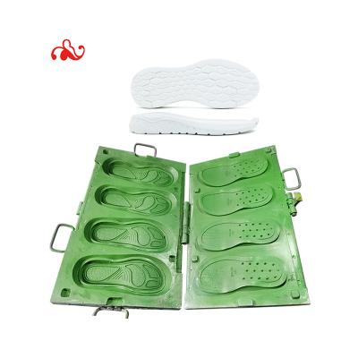 China Low Price Aluminum Cost-effective Kids Badminton Breathable Eva Secondary Molding Shoe Sole Mold for sale