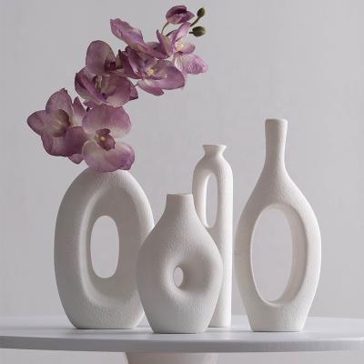 China Simple and modern Nordic white creative decoration central statistical institute flower vase living room dining room table TV cabinet flower arrangement dry ornaments for sale