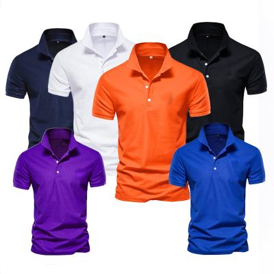 China Popular Casual Embroidered Slim Fit Men's Slim Fit Anti-Wrinkle Short Sleeve LOGO Polo Shirts T-Shirts Tracksuit for sale