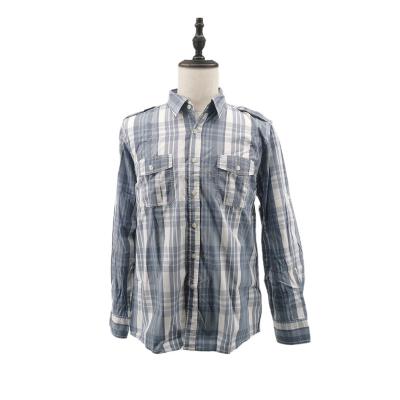 China Factory Outlet Double-pocket Plaid Men's Cotton Shirt Coat Long Sleeve Anti-wrinkle Casual Shirt Men's Long Sleeve Custom for sale