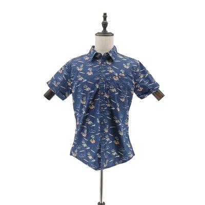 China Summer New Breathable Trendy Short Sleeve Loose Tops Fashion Soft Printed Mens Beach Wear Half Sleeve Shirts for sale