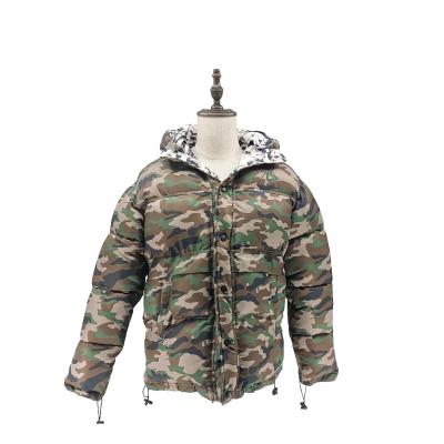 China Factory breathable winter spring warm hooded top thickened loose camouflage men's bottom double-sided jacket for sale