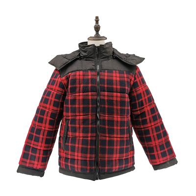 China Wholesale Custom Hooded Quilted Jacket Cotton Plaid Brushed Thick Coat Men And Women Waterproof Factory Programmer for sale