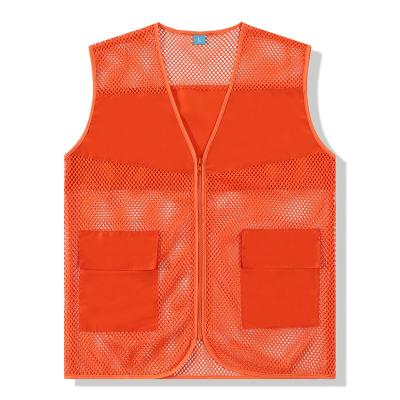 China Factory Wholesale Anti-wrinkle Double Mesh Top Zip Fly Breathable Pocket Men Sleeveless Mesh Tank Top for sale