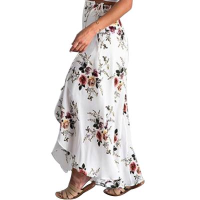 China New Design Anti-Static Casual Floral Printing Long Midi Skirt Skirts Ladies For Wholesales for sale