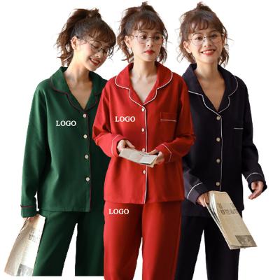 China Custom LOGO QUICK DRY pajamas 2021 wholesale women winter pajamas home use cotton pajamas for women set for sale