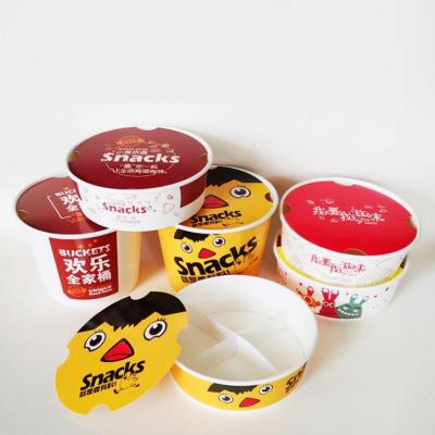 China Single wall popcorn box, french fries container use, cone cup type french fries paper/popcorn/paper paper bucket for sale