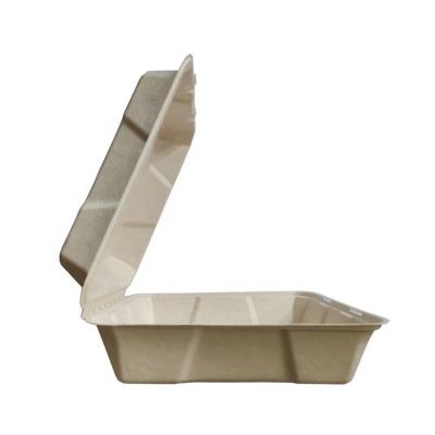 China Biodegradable Food Sugarcane Clamshell Box Dishes Dishes for sale