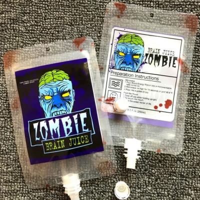 China Recyclable Accept Customization Food Grade PVC Vampire Energy Drink Sprung Blood Bags For Juice for sale