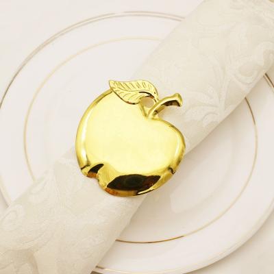 China Shiny Apple Viable Napkin Ring Holders Bridal Napkins Rings Napkin Holder For Christmas Dinner Decor HWM101 for sale