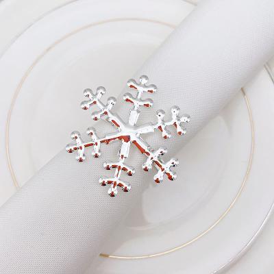 China Christmas Snowflake Napkin Rings Christmas Viable Napkin Ring Holder Buckle For Christmas Wedding Thanksgiving Dinner HWC95 for sale