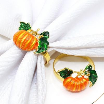 China Pumpkin Viable Napkin Rings For Thanksgiving Halloween Party Dinners (Orange) HWE04 for sale