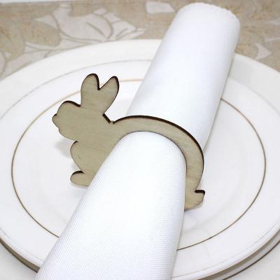 China Bunny Napkin Rings Easter and Holiday Bunny Ear Wooden Napkin Rings HWH63 for sale