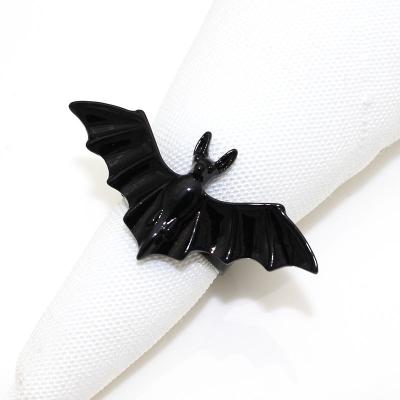 China Viable Napkin Ring Holder Black Spooky Napkin Ring Holder Rings For Kitchen Dinner Table Party HWH66 for sale