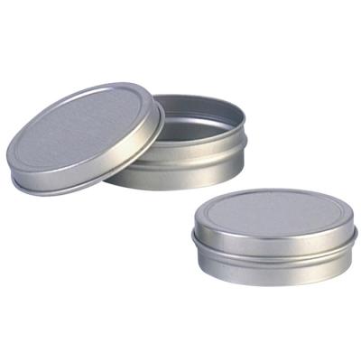 China Recyclable Customized Silver Flat Round Tin Box With Screw Lid For Hand Cream Shoe Ointment for sale