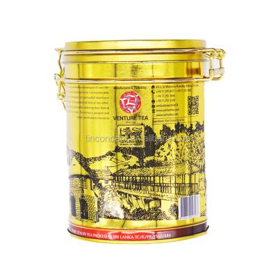 China High Quality Gold Hinged Lid Mini Small Tin Custom Tea Hinged Storage Box Airtight for sale