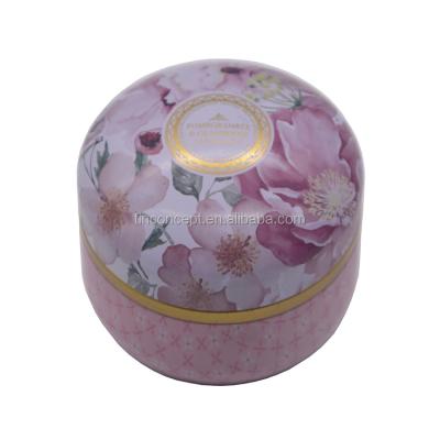 China Airtight Custom Pink Lid Hold Tin Box For Candles for sale