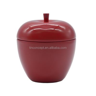 China Factory Direct Red Colorful Apple Shaped Empty Screw Lid Candle Cans Airtight With New Design for sale