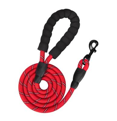 China Strong Manufacturer Stocked Wholesale 1.5 M Dogs 1 Pcs Accessories 5FT Solid Leash Pet Nylon One Opp Bag Red Blue Green Orange Striped for sale