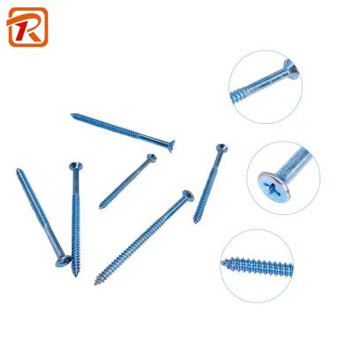 China Pan Blue White Zinc Plating Iron Drywall Self Drilling Head Screw for sale