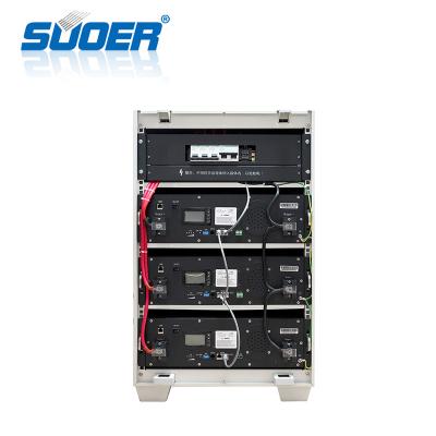 China Suoer wholesale 51.2V 200Ah LiFepo4 solar battery for energy storage system 100AH*3 groups for sale