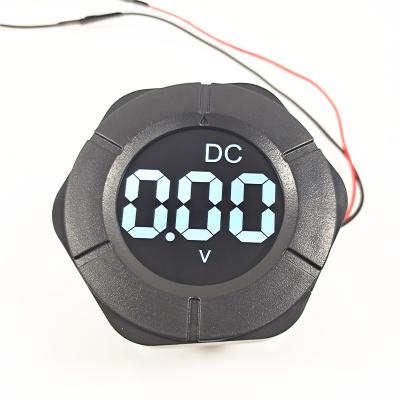 China Manufacturer Price PZEM-019V Round DC 300V LCD Digital Voltage Meter Car Motorcycle Voltmeter PZEM-019V for sale