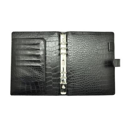 China Book Covers 6 Ring Binder Faux Leather Leather Book Cover With Embossed Logo for sale