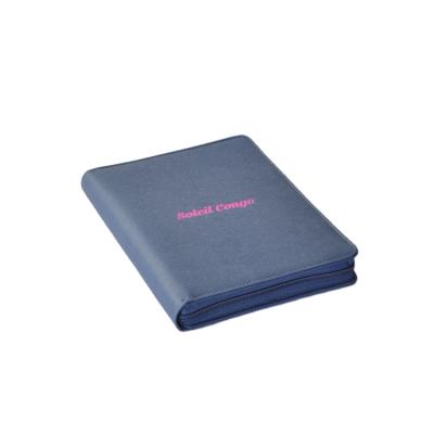 China Office custom a4 navy ring binder leather folder made in Dongguan for sale