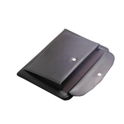 China Stitching Round Edges Hot Sale A4 Leather File Folder With Mini Calculator for sale