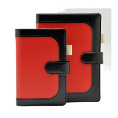 China Black 2022 2023 Card Pockets And PU Agenda Red Thermo Leather Cover for sale