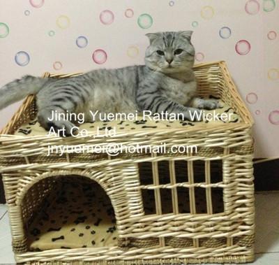 China wicker pet basket willow pet basket wicker dog bed wicker dog house kennels Christmas for for sale