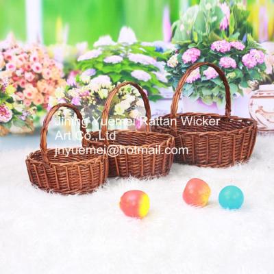 China wicker picnic basket with handle wicker fruit basket L M S size for sale