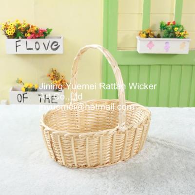 China wicker fruit basket willow food basket with handle supermarket basket for sale