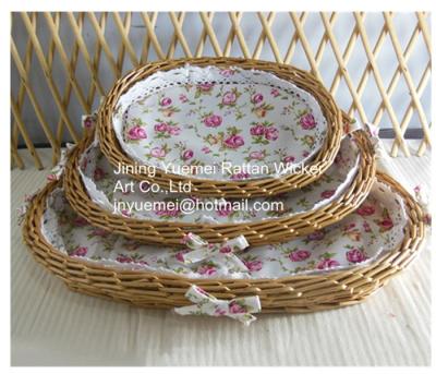 China 2016 wicker tray wicker pallet wicker tray round shape with liner L M S size for sale