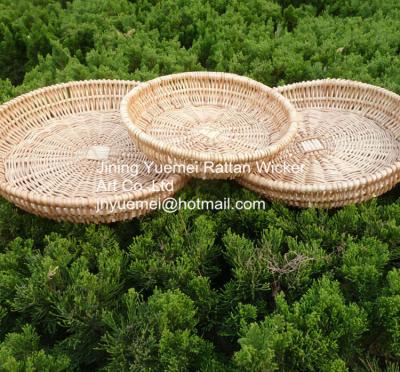 China 2016 wicker tray basket wicker storage basket willow fruit tray round shape for sale