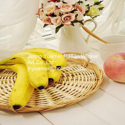 China 2016 wicker tray basket wicker storage basket willow fruit tray round shape for sale