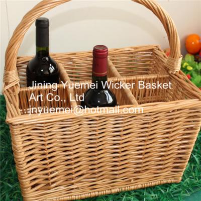 China 2016 wicker handle basket wicker redwine basket wicker picnic basket for sale