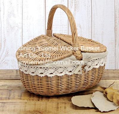 China 2016 wicker picnic basket wicker food basket with handle round shape for sale