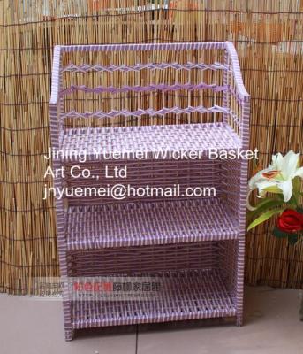 China rattan bookshelf shoe cabinet box storage holder rack layer rattan basket rattan furniture for sale