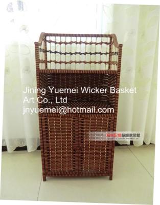 China rattan bookshelf rattan storage holder rack door rattan basket rattan furniture for sale