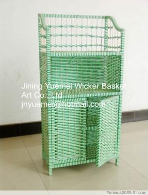 China rattan bookshelf rattan storage holder rack door rattan basket rattan furniture for sale