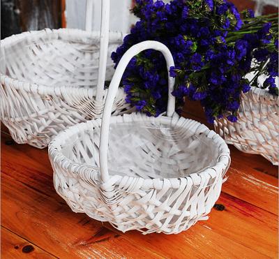 China wicker handle basket wicker fruit basket bamboo wicker baskets cheap wicker picnic basket for sale