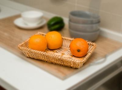 China wicker tray for fruit wicker bread basket square shape ECO water cleaning customize size for sale