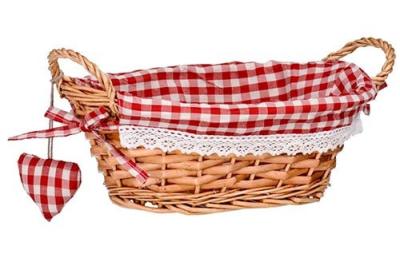 China willow bread baskets wicker fruit baskets with mat with handle customize dimension baskets for sale