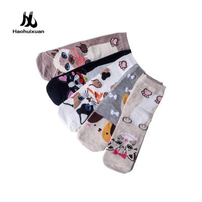 China Lovely Antibacterial Crew Socks Animals Cartoon Women Socks for sale