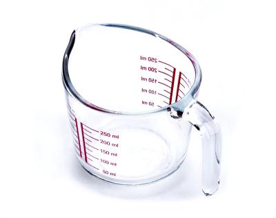 China Viable High Quality Clear Tempered Glass 0.25L Measuring Cup for sale